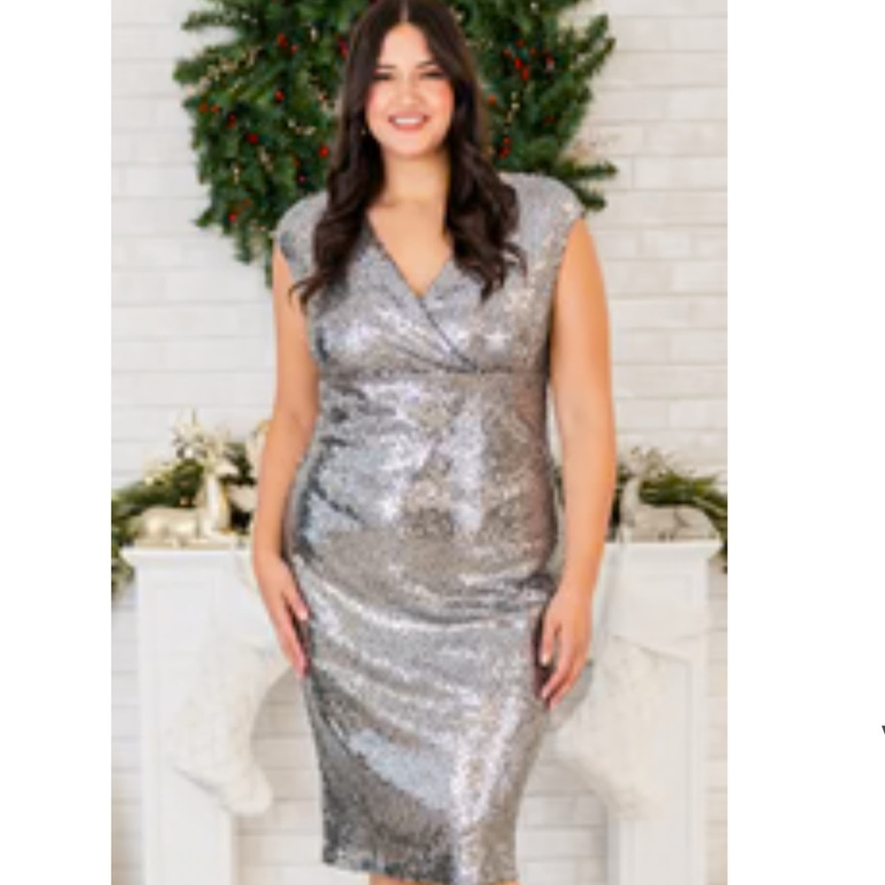 Elegant Silver Sequin Dress